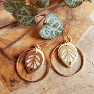 Dainty Raw Brass x Seashell Stud Earrings